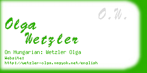 olga wetzler business card